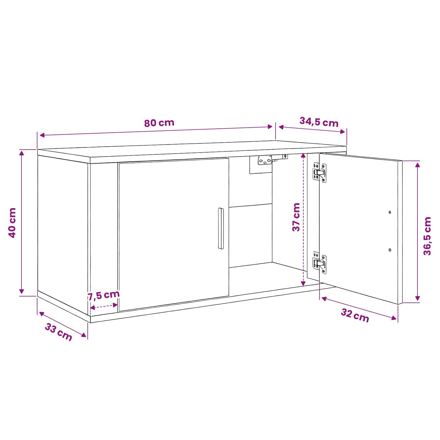 Wall-mounted TV Cabinet Set 2 pcs Old Wood 80 x 34.5 x 40 cm