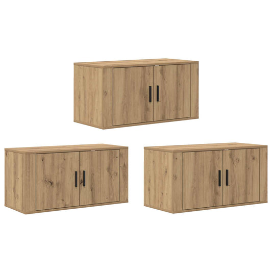 Wall-mounted TV Cabinet Set 3 pcs Artisan Oak 80 x 34.5 x 40 cm Wall-mounted TV Cabinet Set 3 pcs Artisan Oak 80 x 34.5 x 40 cm