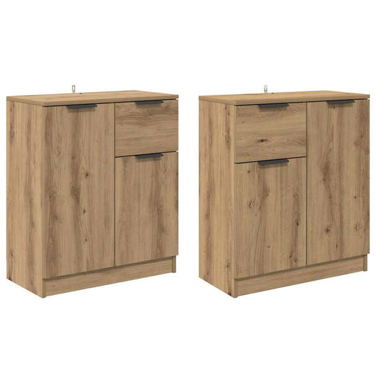 Sideboards 2 pcs Artisan Oak 60 x 30 x 70 cm Engineered Wood Sideboards 2 pcs Artisan Oak 60 x 30 x 70 cm Engineered Wood