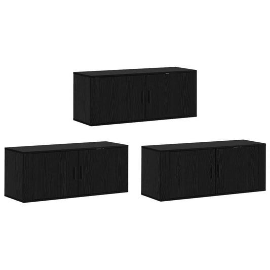 Wall-mounted TV Cabinet Set 3 pcs Black Oak 100 x 34.5 x 40 cm Wall-mounted TV Cabinet Set 3 pcs Black Oak 100 x 34.5 x 40 cm