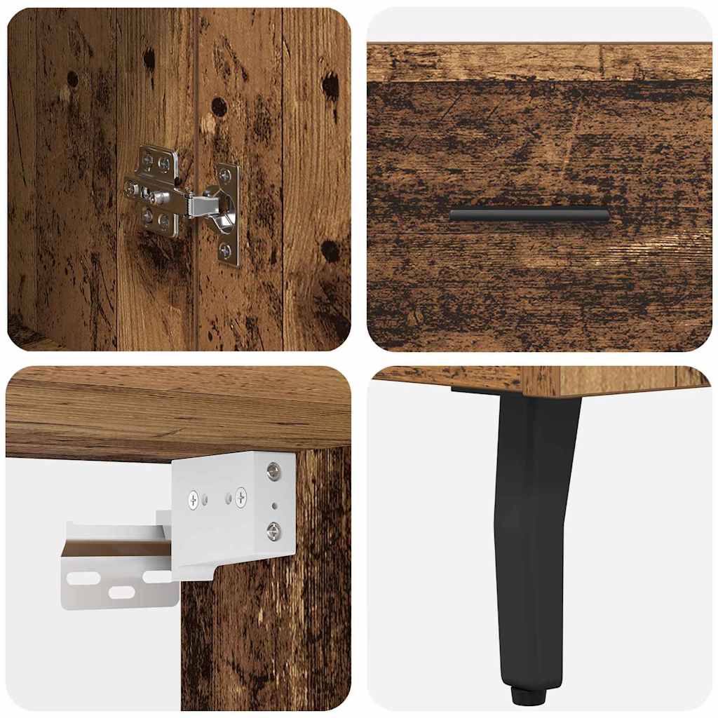 Highboard 2 pcs Old Wood Engineered Wood