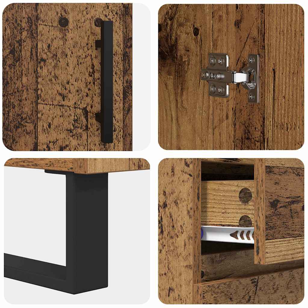 Highboard with Drawer 2 pcs Old Wood 69.5 x 34 x 180 cm