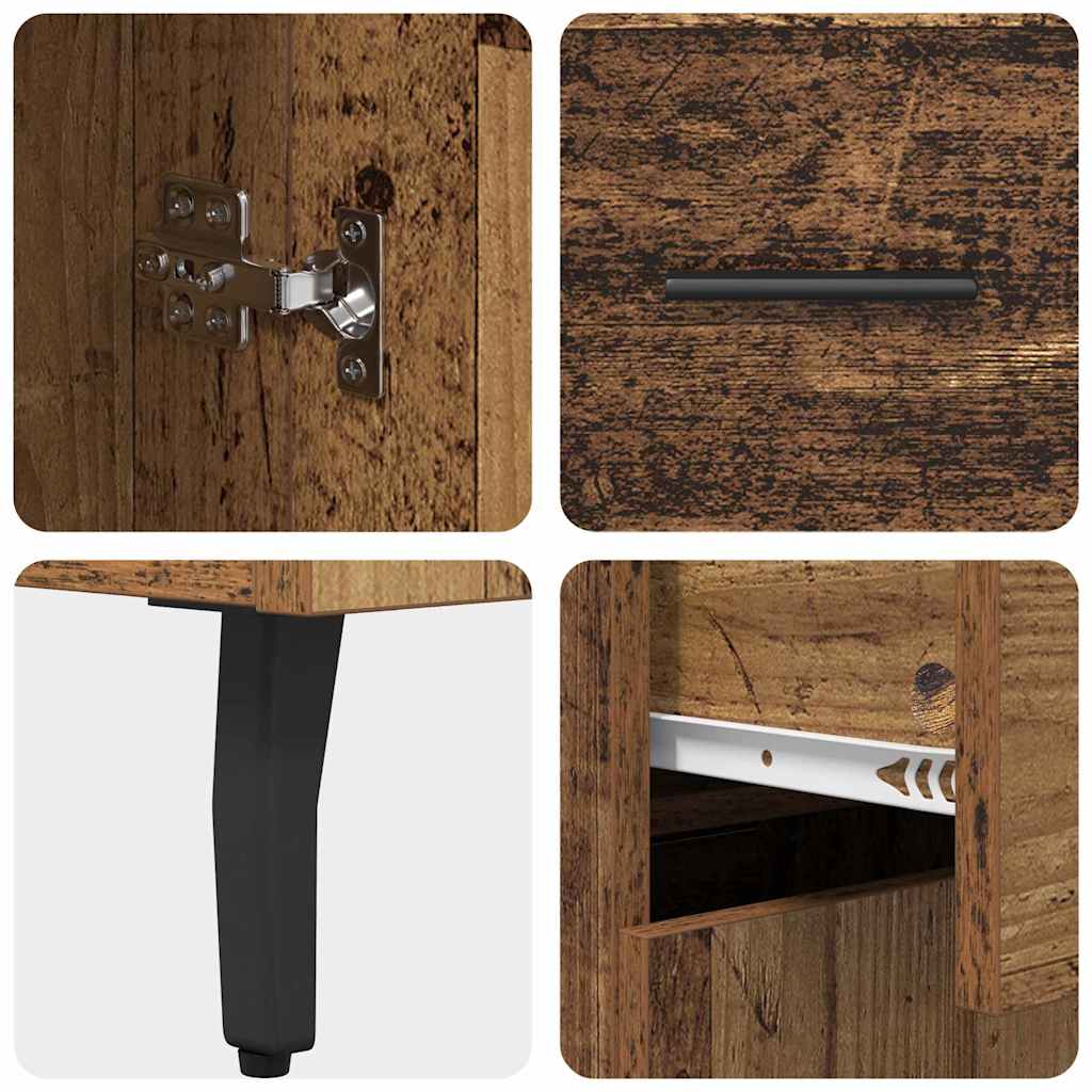 Highboard with Drawer 2 pcs Old Wood Engineered Wood