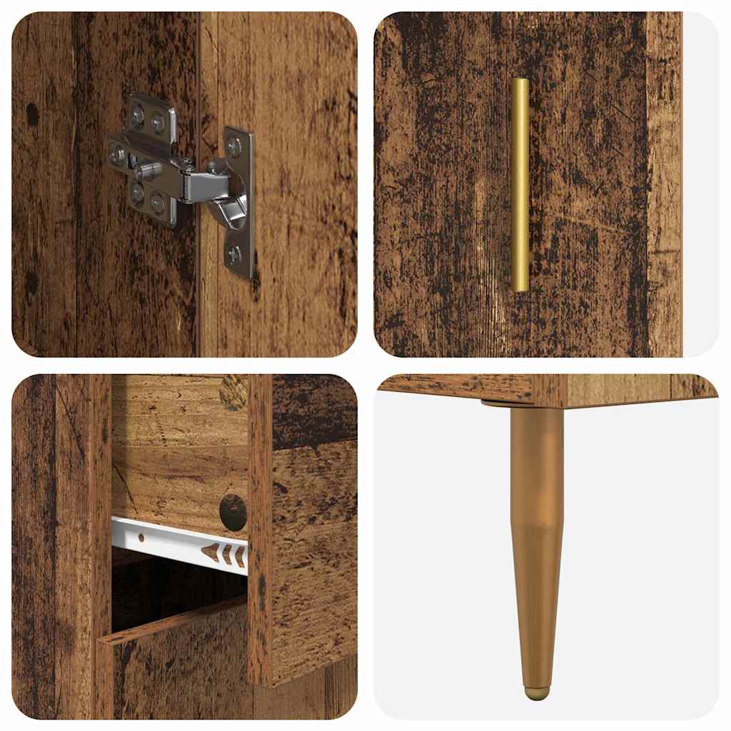 Highboard with Drawer 2 pcs Old Wood Engineered Wood