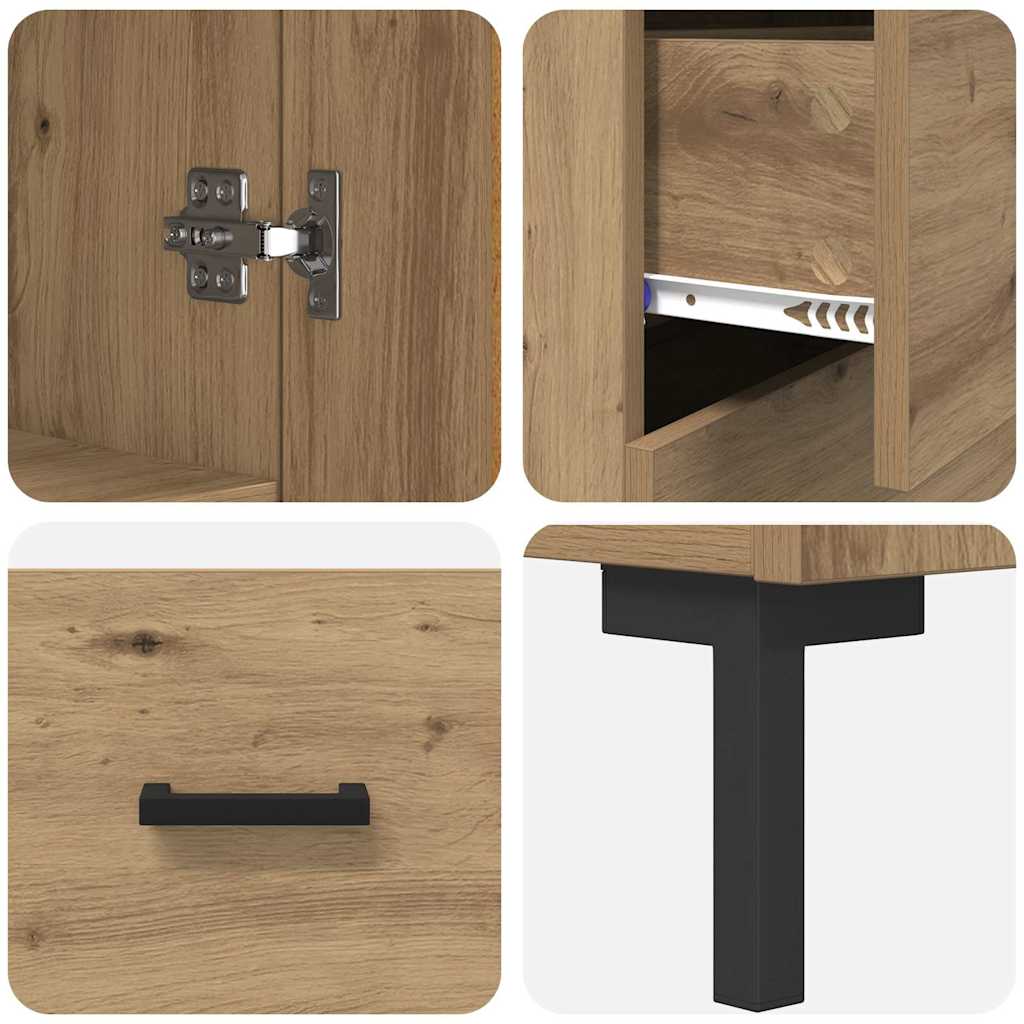 Highboard 2 pcs Artisan Oak 69.5 x 34 x 180 cm Engineered Wood