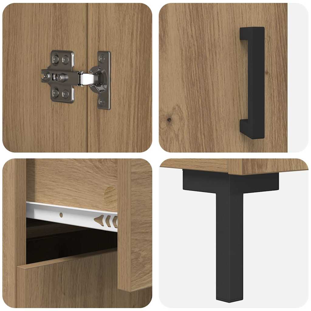 Highboard with Drawer 2 pcs Artisan Oak Engineered Wood