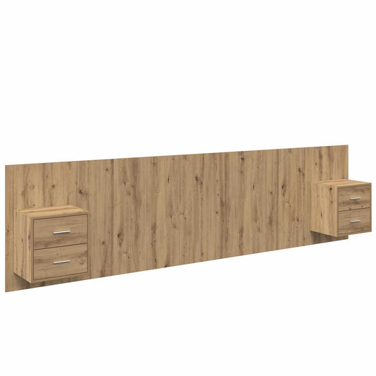 Headboard With Cabinet 3 pcs Artisan Oak Engineered Wood Headboard With Cabinet 3 pcs Artisan Oak Engineered Wood