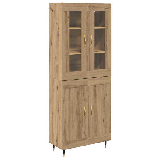 Highboard 2 pcs Artisan Oak 69.5 x 34 x 180 cm Engineered Wood Highboard 2 pcs Artisan Oak 69.5 x 34 x 180 cm Engineered Wood