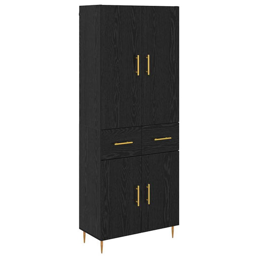 Highboard Black Oak 69.5 x 34 x 180 cm Engineered Wood Highboard Black Oak 69.5 x 34 x 180 cm Engineered Wood