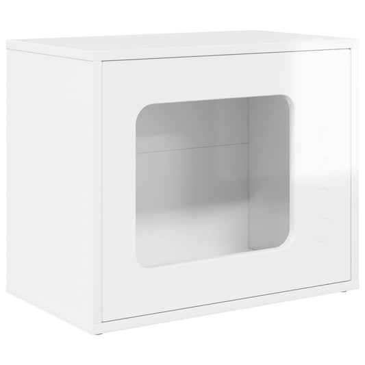 Cat House Gloss White 51 x 30 x 42.5 cm Engineered Wood Cat House Gloss White 51 x 30 x 42.5 cm Engineered Wood