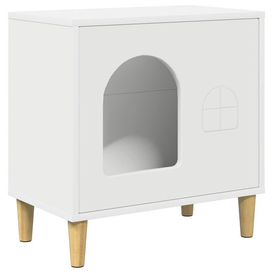 Cat House White 51 x 30 x 52 cm Engineered Wood Cat House White 51 x 30 x 52 cm Engineered Wood