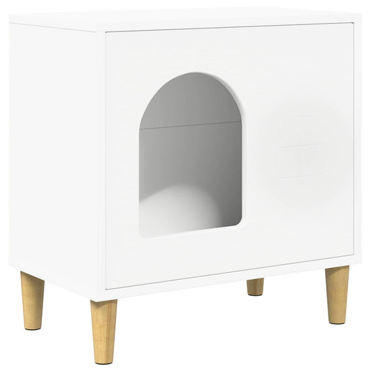 Cat House White 51 x 30 x 52 cm Engineered Wood Cat House White 51 x 30 x 52 cm Engineered Wood