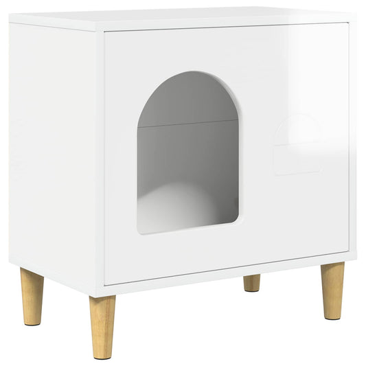 Cat House Gloss White 51 x 30 x 52 cm Engineered Wood Cat House Gloss White 51 x 30 x 52 cm Engineered Wood