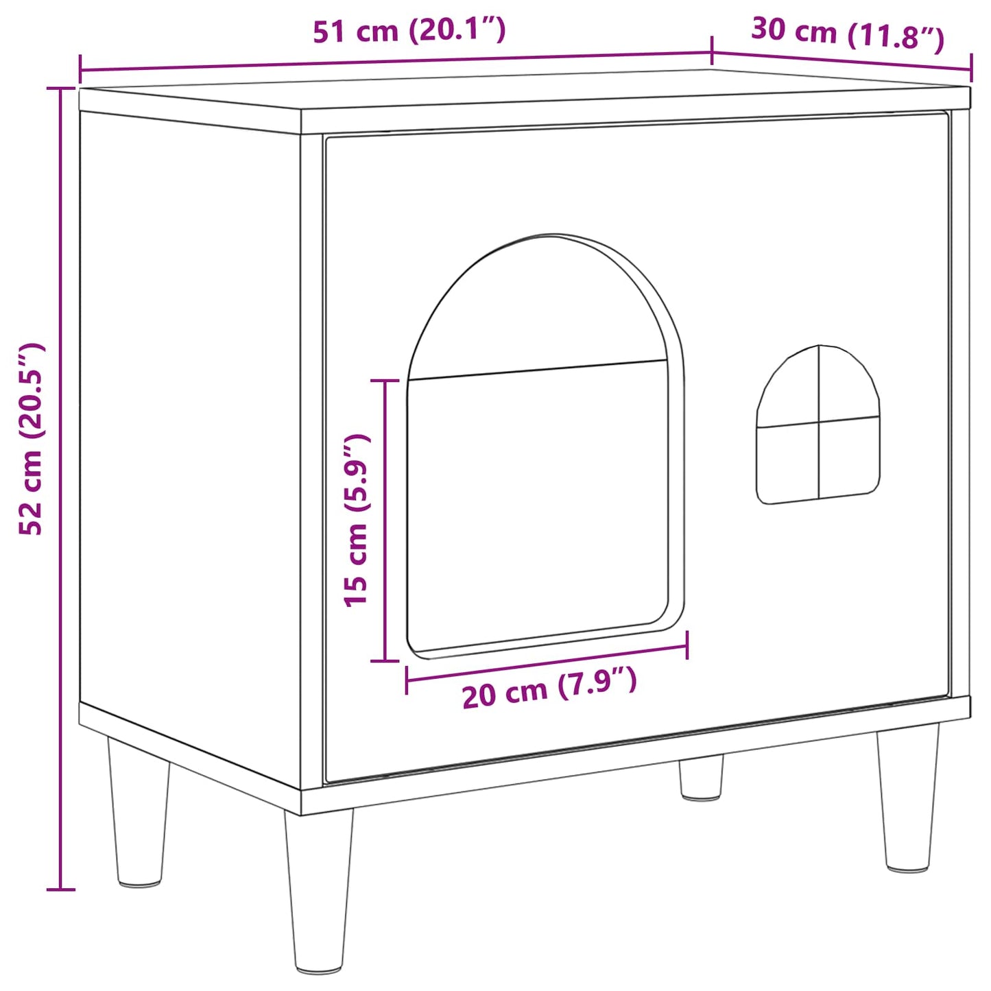 Cat House Smoked Oak 51 x 30 x 52 cm Engineered Wood