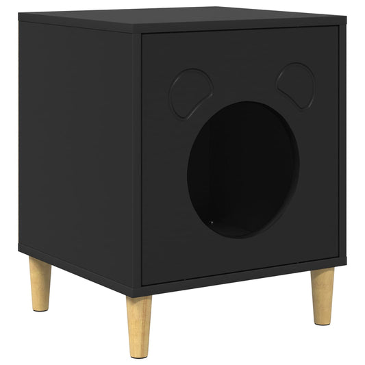 Cat House Black 42.5 x 40 x 53 cm Engineered Wood Cat House Black 42.5 x 40 x 53 cm Engineered Wood