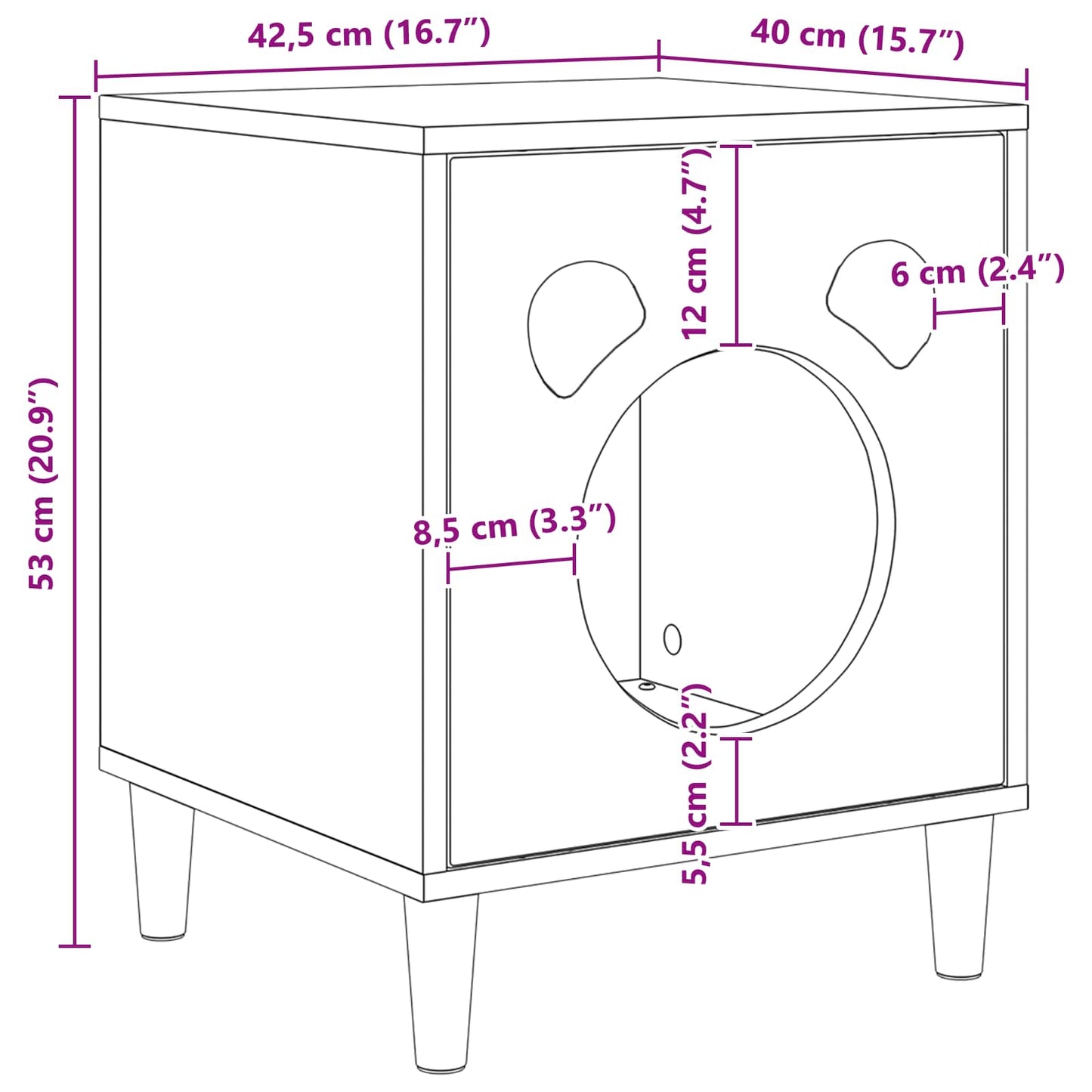 Cat House Gloss White 42.5 x 40 x 53 cm Engineered Wood
