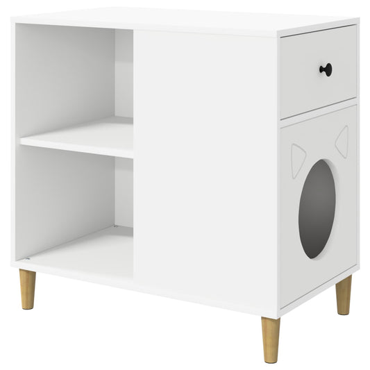 Cat House White 72 x 42.5 x 70 cm Engineered Wood Cat House White 72 x 42.5 x 70 cm Engineered Wood