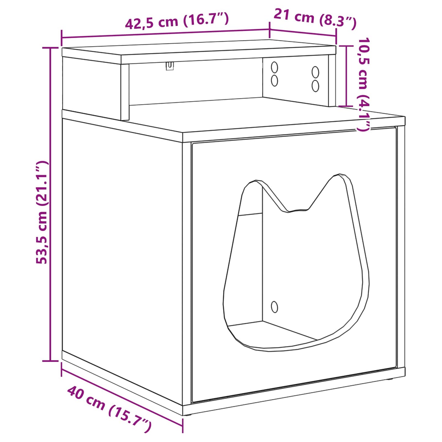 Cat House Sonoma 42.5 x 40 x 53.5 cm Engineered Wood