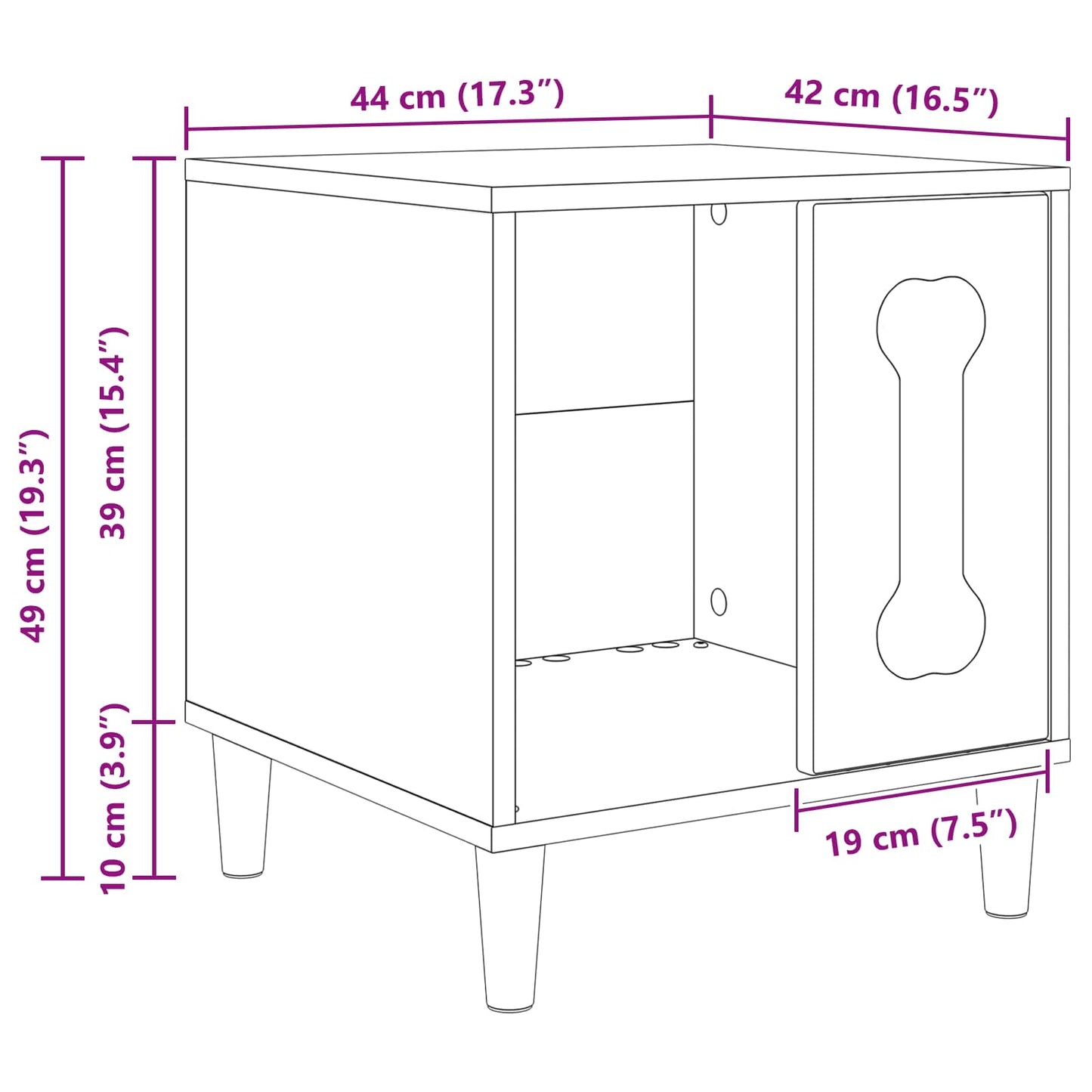 Dog House White 44 x 42 x 49 cm Engineered Wood