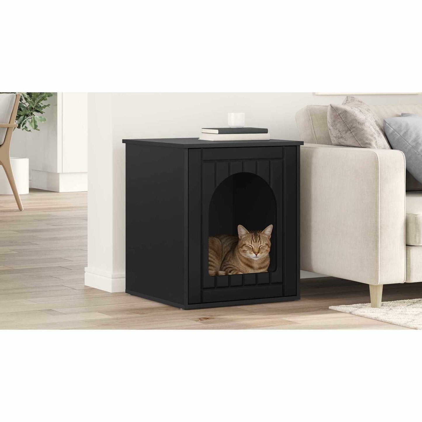 Cat House Black 53 x 52 x 62 cm Engineered Wood