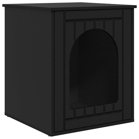 Cat House Black 53 x 52 x 62 cm Engineered Wood Cat House Black 53 x 52 x 62 cm Engineered Wood
