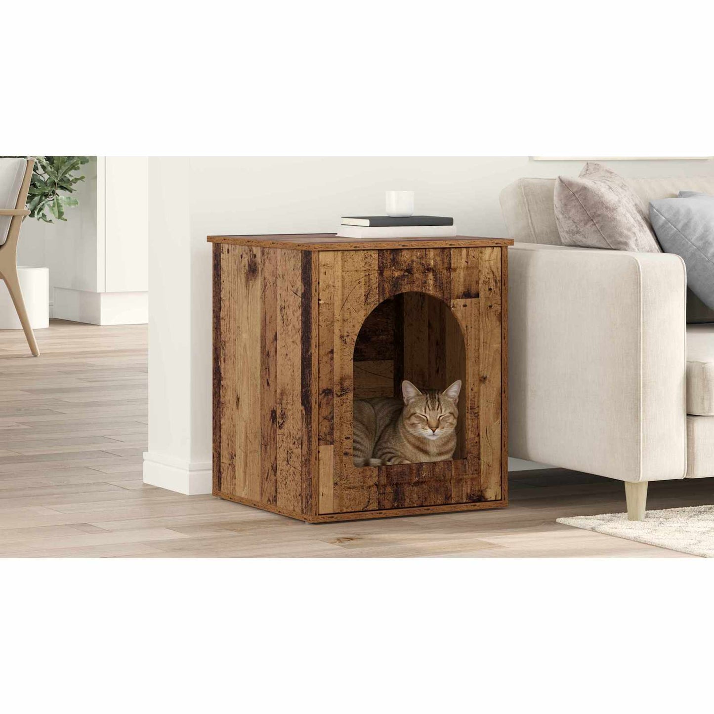 Cat House Old Wood 53 x 52 x 62 cm Engineered Wood