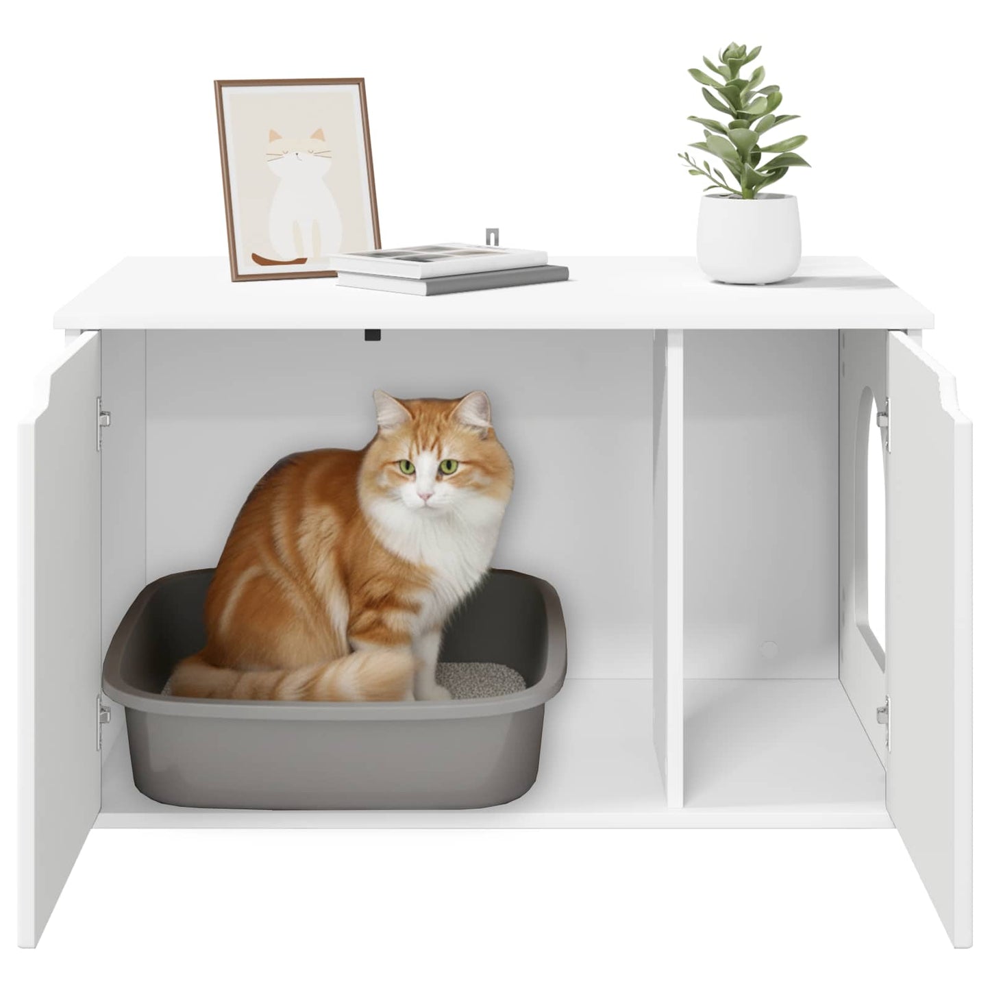 Cat House White 85 x 55 x 50.5 cm Engineered Wood