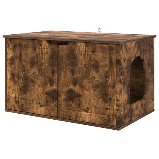 Cat House Smoked Oak 85 x 55 x 50.5 cm Engineered Wood Cat House Smoked Oak 85 x 55 x 50.5 cm Engineered Wood