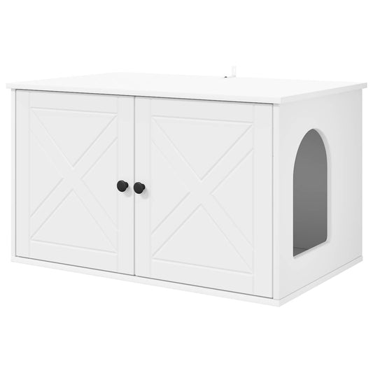 Cat House White 85 x 55 x 50.5 cm Engineered Wood Cat House White 85 x 55 x 50.5 cm Engineered Wood