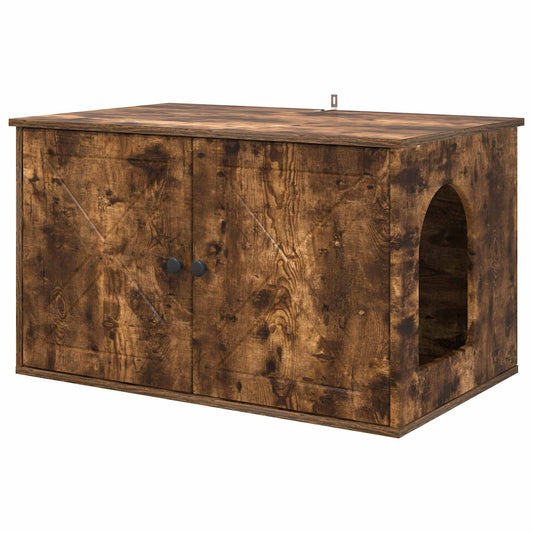 Cat House Smoked Oak 85 x 55 x 50 cm Engineered Wood Cat House Smoked Oak 85 x 55 x 50 cm Engineered Wood