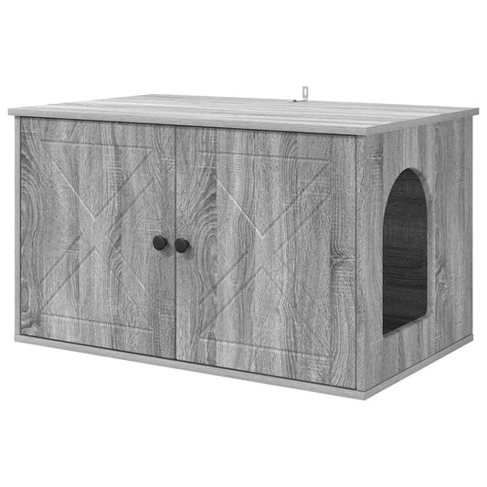 Cat House Grey Sonoma 85 x 55 x 50 cm Engineered Wood Cat House Grey Sonoma 85 x 55 x 50 cm Engineered Wood