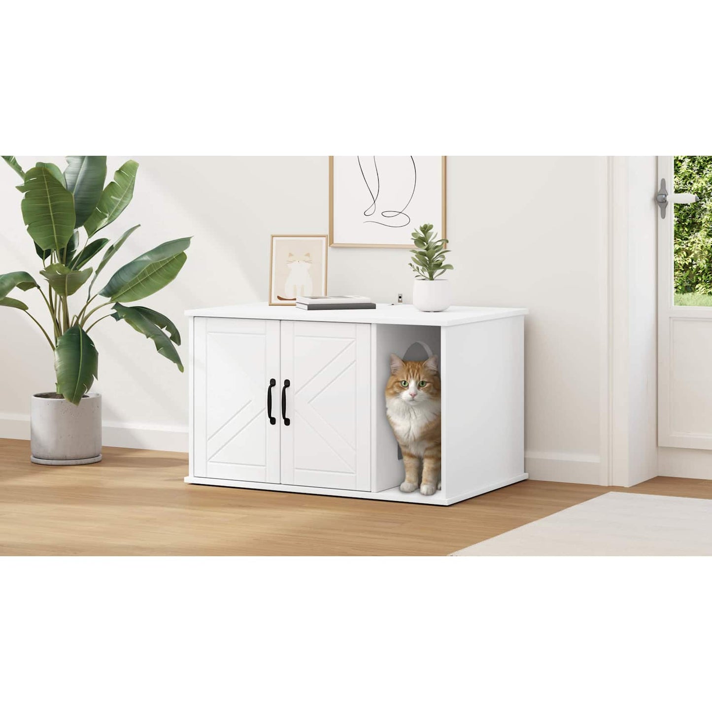 Cat House White 85 x 55 x 50 cm Engineered Wood
