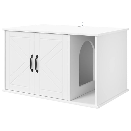 Cat House White 85 x 55 x 50.5 cm Engineered Wood Cat House White 85 x 55 x 50.5 cm Engineered Wood