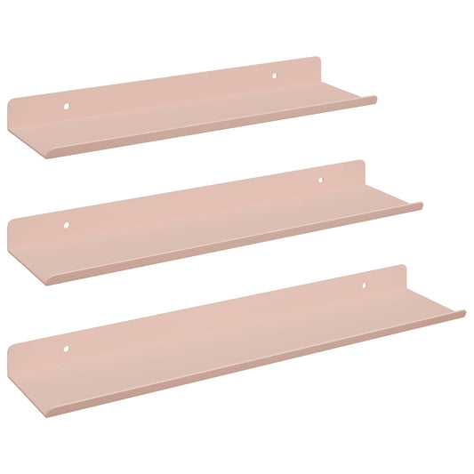 Floating Shelf Wall-mounted 3 pcs Pink 40 x 9 x 2.5 cm Steel Floating Shelf Wall-mounted 3 pcs Pink 40 x 9 x 2.5 cm Steel