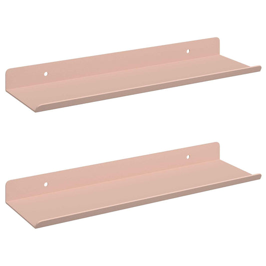 Floating Shelf Wall-mounted 2 pcs Pink 30 x 9 x 2.5 cm Steel Floating Shelf Wall-mounted 2 pcs Pink 30 x 9 x 2.5 cm Steel