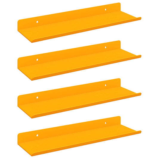 Floating Shelf 4 pcs Mustard Yellow 30 x 9 x 2.5 cm Steel Floating Shelf 4 pcs Mustard Yellow 30 x 9 x 2.5 cm Steel