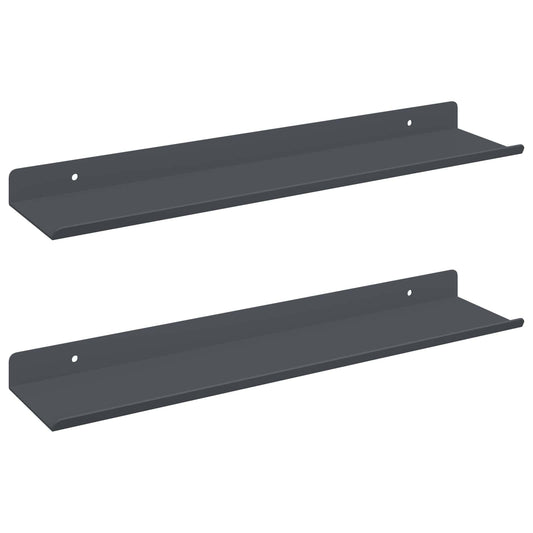 Floating Shelf 2 pcs Anthracite 40 x 8.5 x 2.5 cm Steel Floating Shelf 2 pcs Anthracite 40 x 8.5 x 2.5 cm Steel