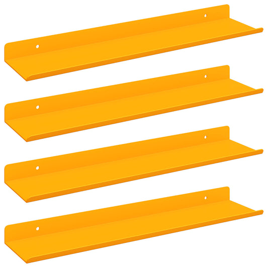 Floating Shelf 4 pcs Mustard Yellow 40 x 8.5 x 2.5 cm Steel Floating Shelf 4 pcs Mustard Yellow 40 x 8.5 x 2.5 cm Steel