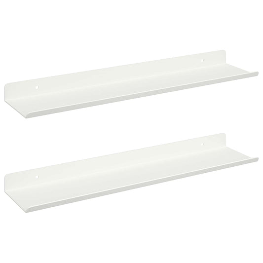 Floating Shelf Wall-mounted 2 pcs White 40 x 8.5 x 2.5 cm Steel Floating Shelf Wall-mounted 2 pcs White 40 x 8.5 x 2.5 cm Steel