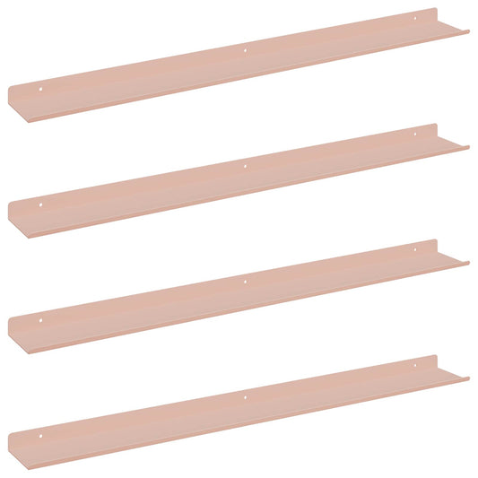 Floating Shelf 4 pcs Pink 80 x 9 x 2.5 cm Steel Floating Shelf 4 pcs Pink 80 x 9 x 2.5 cm Steel