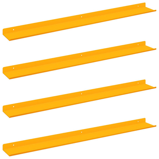 Floating Shelf 4 pcs Mustard Yellow 80 x 9 x 2.5 cm Steel Floating Shelf 4 pcs Mustard Yellow 80 x 9 x 2.5 cm Steel