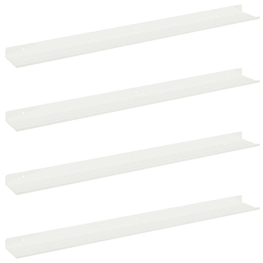 Floating Shelf Wall-mounted 4 pcs White 80 x 9 x 2.5 cm Steel Floating Shelf Wall-mounted 4 pcs White 80 x 9 x 2.5 cm Steel