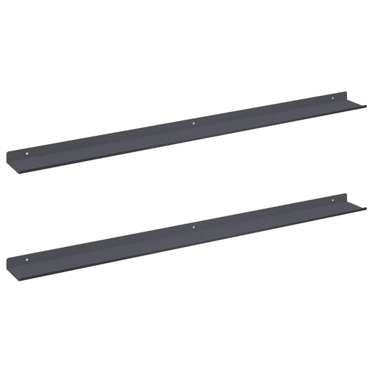 Floating Shelf 2 pcs Anthracite 100 x 9 x 2.5 cm Steel Floating Shelf 2 pcs Anthracite 100 x 9 x 2.5 cm Steel