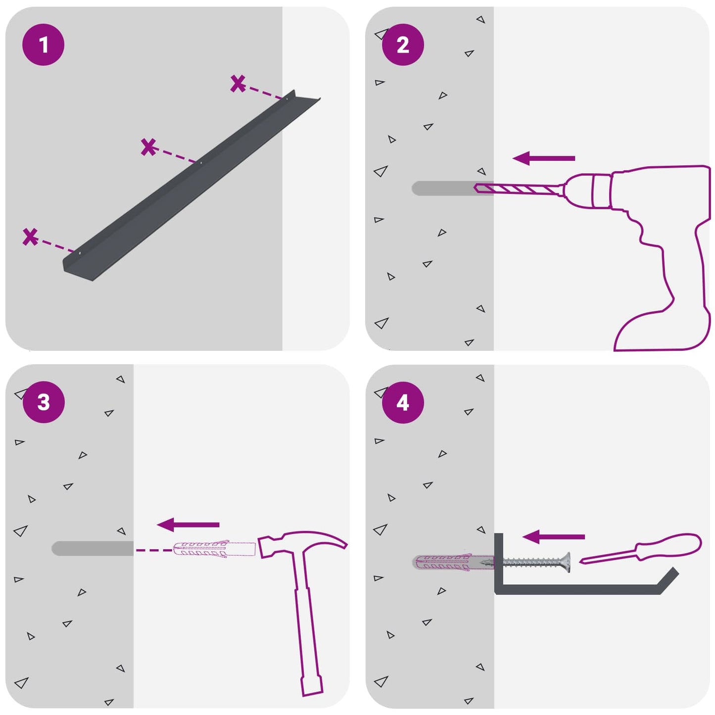 Floating Shelf 2 pcs Anthracite 100 x 9 x 2.5 cm Steel