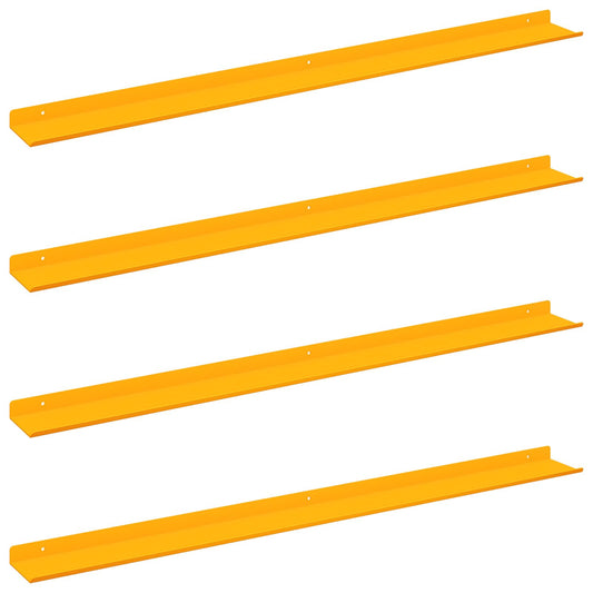 Floating Shelf 4 pcs Mustard Yellow 100 x 9 x 2.5 cm Steel Floating Shelf 4 pcs Mustard Yellow 100 x 9 x 2.5 cm Steel