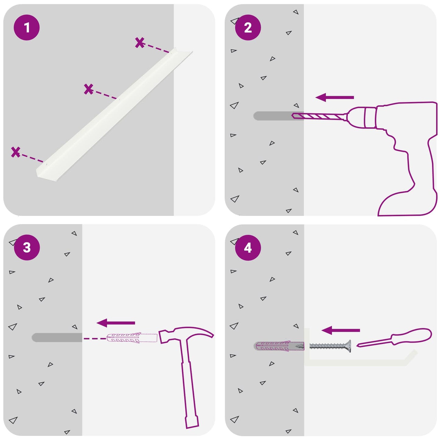 Floating Shelf Wall-mounted 4 pcs White 100 x 9 x 2.5 cm Steel