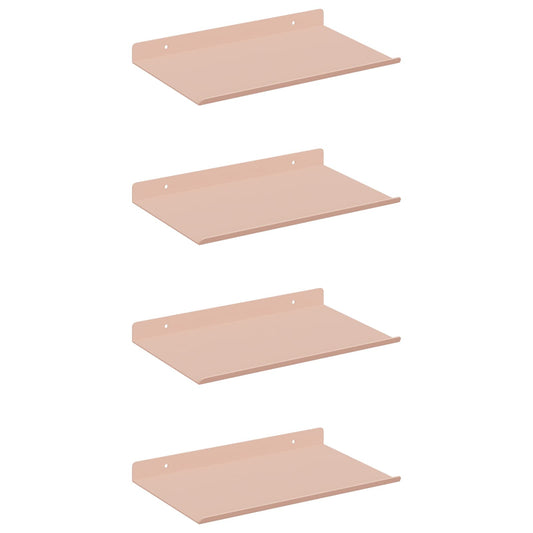 Floating Shelf 4 pcs Pink 30 x 18 x 2.5 cm Steel Floating Shelf 4 pcs Pink 30 x 18 x 2.5 cm Steel