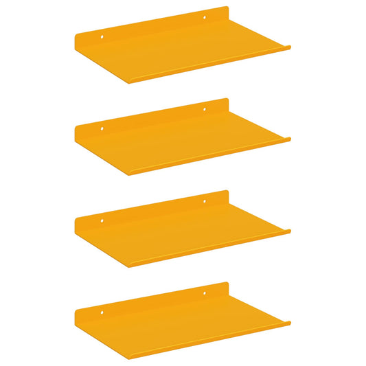 Floating Shelf 4 pcs Mustard Yellow 30 x 18 x 2.5 cm Steel Floating Shelf 4 pcs Mustard Yellow 30 x 18 x 2.5 cm Steel