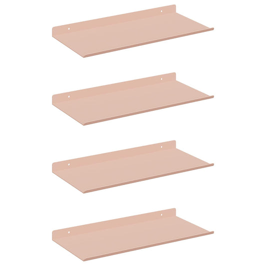 Floating Shelf 4 pcs Pink 40 x 18 x 2.5 cm Steel Floating Shelf 4 pcs Pink 40 x 18 x 2.5 cm Steel