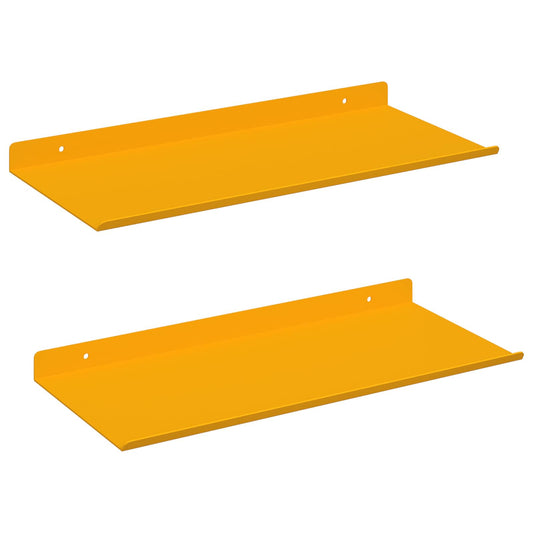 Floating Shelf 2 pcs Mustard Yellow 40 x 18 x 2.5 cm Steel Floating Shelf 2 pcs Mustard Yellow 40 x 18 x 2.5 cm Steel